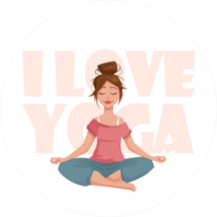 I Love Yoga Girl In Yoga Pose Sticker