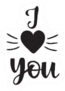 I Love You Hand Lettering Sticker