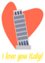I Love You Italy Leaning Tower Of Pisa Heart Sticker