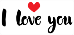 I Love You Lettering With Red Heart Sticker