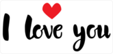 I Love You Lettering With Red Heart Sticker