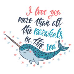 I Love You More Than All The Narwhals In The Sea Sticker