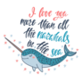 I Love You More Than All The Narwhals In The Sea Sticker
