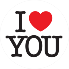 I Love You Typewriter Sticker
