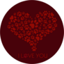 I Love You With Paw Print Heart Sticker