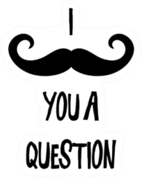 I Mustache You A Question Pun Sticker