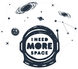I Need More Space Astronaut Helmet Sticker