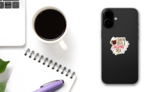 I Run On Coffee And Christmas Cheer sticker on a Phone (New) example