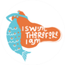 I Swim Therefore I Am Stylized Mermaid Sticker