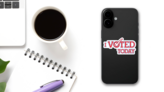 I Voted Today Die Cut Stickers on a Phone (New) example