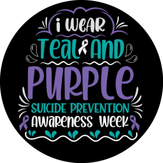I Wear Teal And Purple Suicide Prevention Awareness Sticker