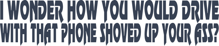 I Wonder How You Would Drive With That Phone Shoved Up Your But