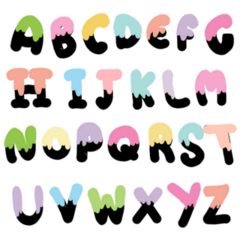 Ice Cream Alphabet Sticker Sheet