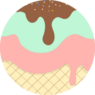 Ice Cream Circle Sticker