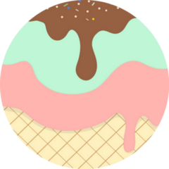 Ice Cream Circle Sticker