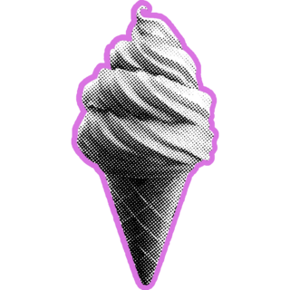 Ice Cream Cone Purple Sticker