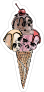 Ice Cream Cone With 3 Skull Scoops Sticker