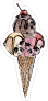 Ice Cream Cone With 3 Skull Scoops Sticker