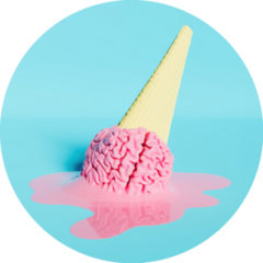 Ice Cream Cone With Melted Pink Brain Sticker
