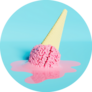 Ice Cream Cone With Melted Pink Brain Sticker