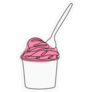 Ice Cream Cup Line Art Gelato In italy Sticker