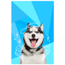 Ice Cream Husky Sticker