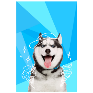 Ice Cream Husky Sticker