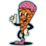 Ice Cream Mascot Blue Sticker