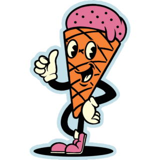 Ice Cream Mascot Blue Sticker