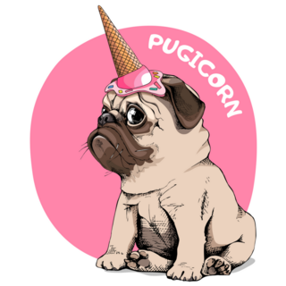 Ice Cream Pug Sticker