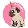Ice Cream Pug Sticker