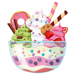 Ice Cream Sundae Deluxe Toppings Sticker