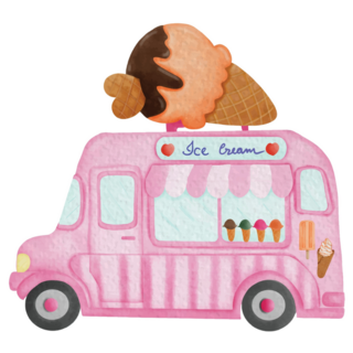 Ice Cream Truck Pink Sticker