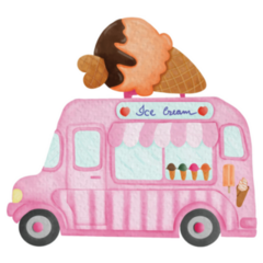 Ice Cream Truck Pink Sticker
