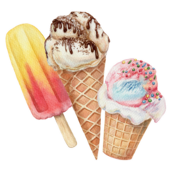 Ice Cream Waffle Cone Toppings Sticker