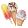 Ice Cream Waffle Cone Toppings Sticker