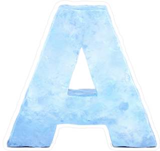 Ice Font Letter A Sticker
