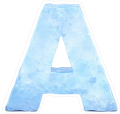 Ice Font Letter A Sticker