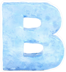 Ice Font Letter B Sticker