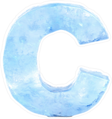 Ice Font Letter C Sticker