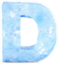 Ice Font Letter D Sticker