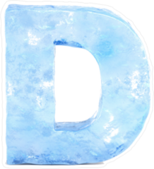 Ice Font Letter D Sticker