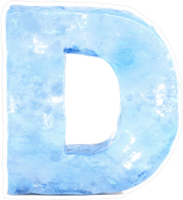 Ice Font Letter D Sticker