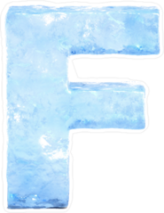 Ice Font Letter F Sticker