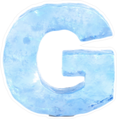 Ice Font Letter G Sticker