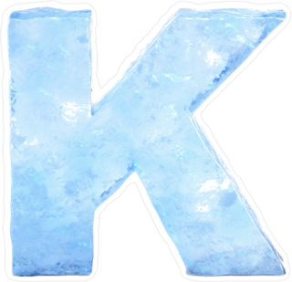 Ice Font Letter K Sticker