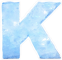 Ice Font Letter K Sticker