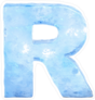Ice Font Letter R Sticker