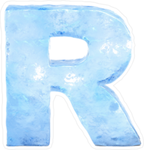 Ice Font Letter R Sticker