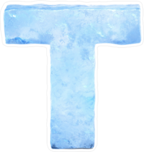 Ice Font Letter T Sticker
